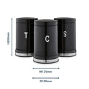 Belle Set of 3 Canisters - Black