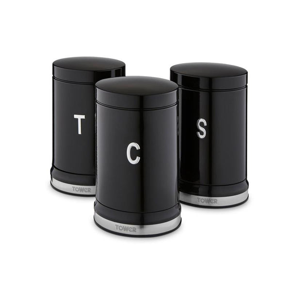 Belle Set of 3 Canisters - Black
