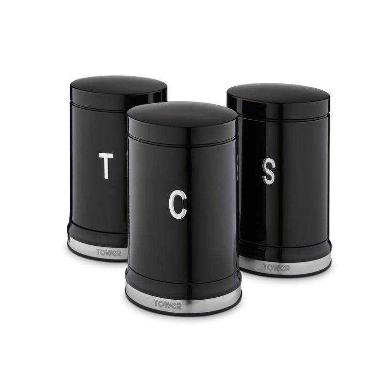 Belle Set of 3 Canisters - Black