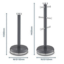 Belle Mug Tree And Towel Set - Grey