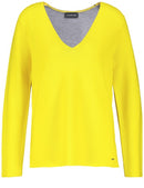 New Prep V-Neck Jumper - Lemon