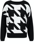 Black Addict Houndstooth Crew Knit