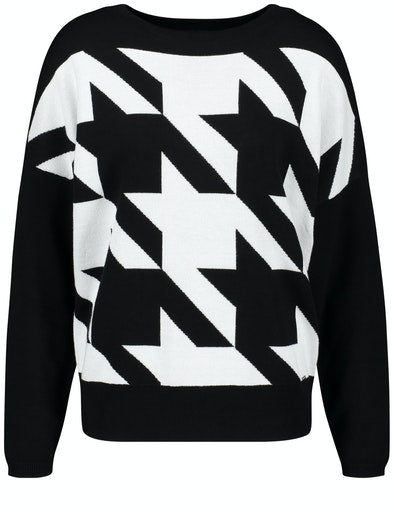 Black Addict Houndstooth Crew Knit