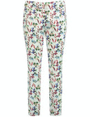 Jardin Tropical Print Crop Trouser - Off White