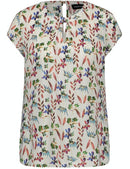 Jardin Tropical Short Sleeve Blouse - Off White
