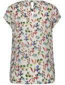 Jardin Tropical Short Sleeve Blouse - Off White