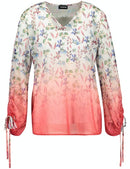 Jardin Tropical V-Neck Blouse - Off White