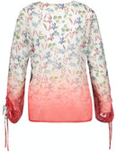 Jardin Tropical V-Neck Blouse - Off White