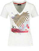 Jardin Tropical V-Neck T-shirt - Off White