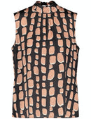 Desert Horizons Sleeveless Blouse - Black Pattern
