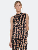 Desert Horizons Sleeveless Blouse - Black Pattern