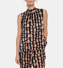 Desert Horizons Sleeveless Blouse - Black Pattern