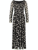 Spring Blossoming Jersey Dress - Black Pattern