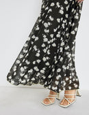 Spring Blossoming Jersey Dress - Black Pattern