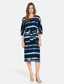 Sunrise Walks Woven Dress - Navy Pattern