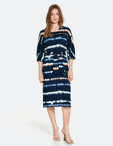 Sunrise Walks Woven Dress - Navy Pattern