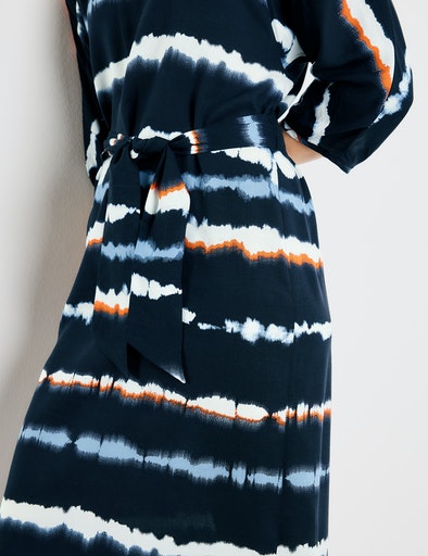 Sunrise Walks Woven Dress - Navy Pattern