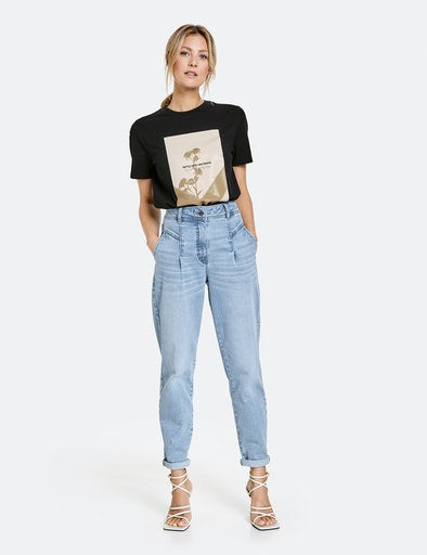 Spring Blossoming Crop Jeans - Light Blue