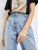 Spring Blossoming Crop Jeans - Light Blue