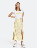 Spring Blossoming Woven Skirt - Oatmeal