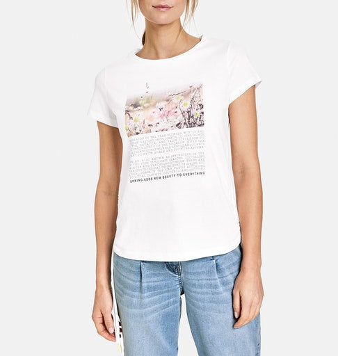 Spring Blossoming Short Sleeve T-Shirt - Off White
