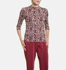 The New Preppy 3/4 Sleeve T-shirt - Taupe Print