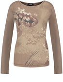 The New Preppy Long Sleeve T-shirt - Taupe Print