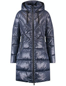 Hooded Long Padded Coat - Navy