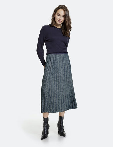 The New Preppy Long Skirt - Navy Pattern