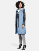 Hooded Long Gilet - Foggy Air