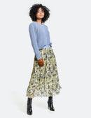 Long Print Skirt - Foggy Air