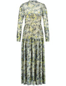 Print Long Sleeve Dress - Foggy Air