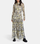 Print Long Sleeve Dress - Foggy Air