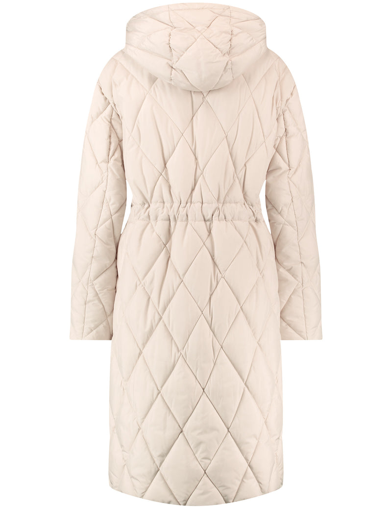 Quilted Coat - Almond