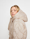 Quilted Coat - Almond