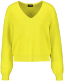 Glimpse Of Sunshine V-Neck Jumper - Vibrant Lime