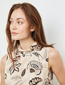 Underneath A Setting Sun Blouse - Light Cream Print