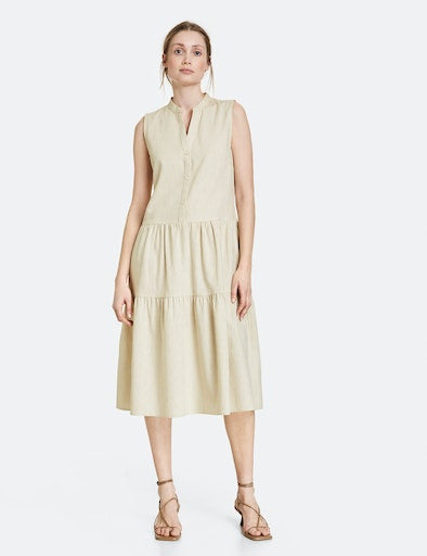 Underneath A Setting Sun Dress - Light Cream Print