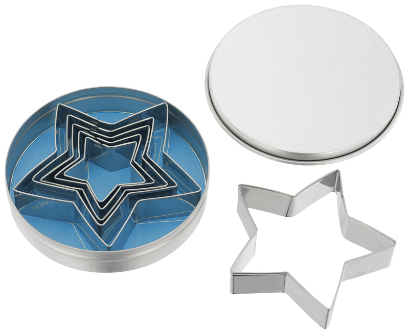Set of 6 Traditional Five Point Star Cutters