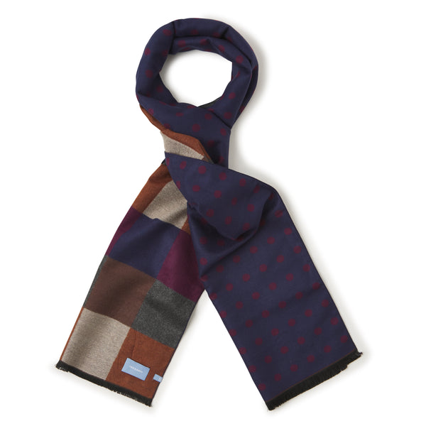 Blocked Design Scarf - Burgundy