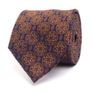 Silk Tie With Oriental Design - Brown