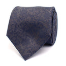Silk Tie With Flower Detail - Grey