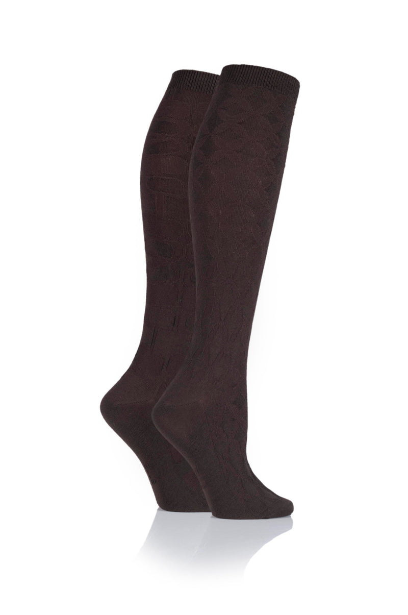 Vintagefairisle Kneehighs - Chocolate