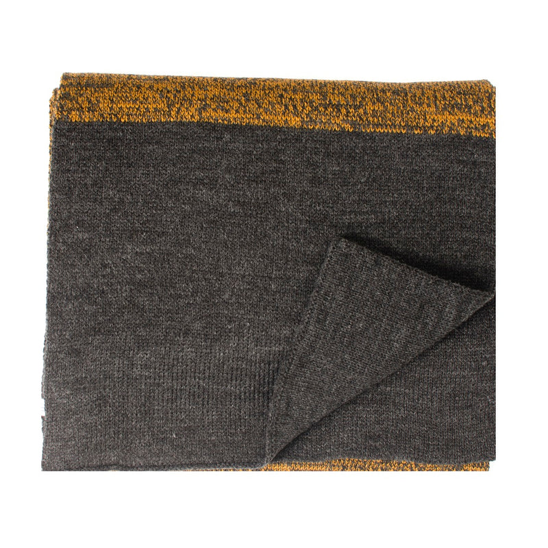 Knitted Scarf With Contrast Edge - Mustard