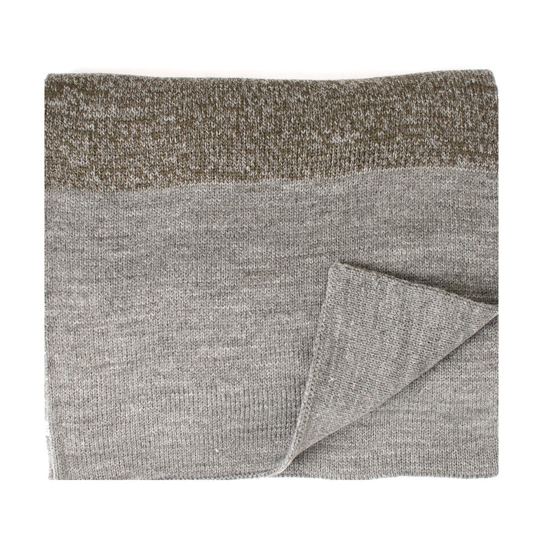 Knitted Scarf With Contrast Edge - Grey