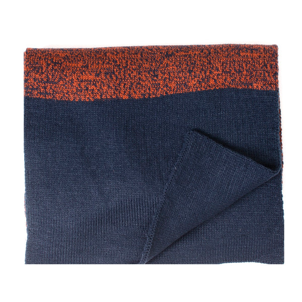 Knitted Scarf With Contrast Edge - Orange