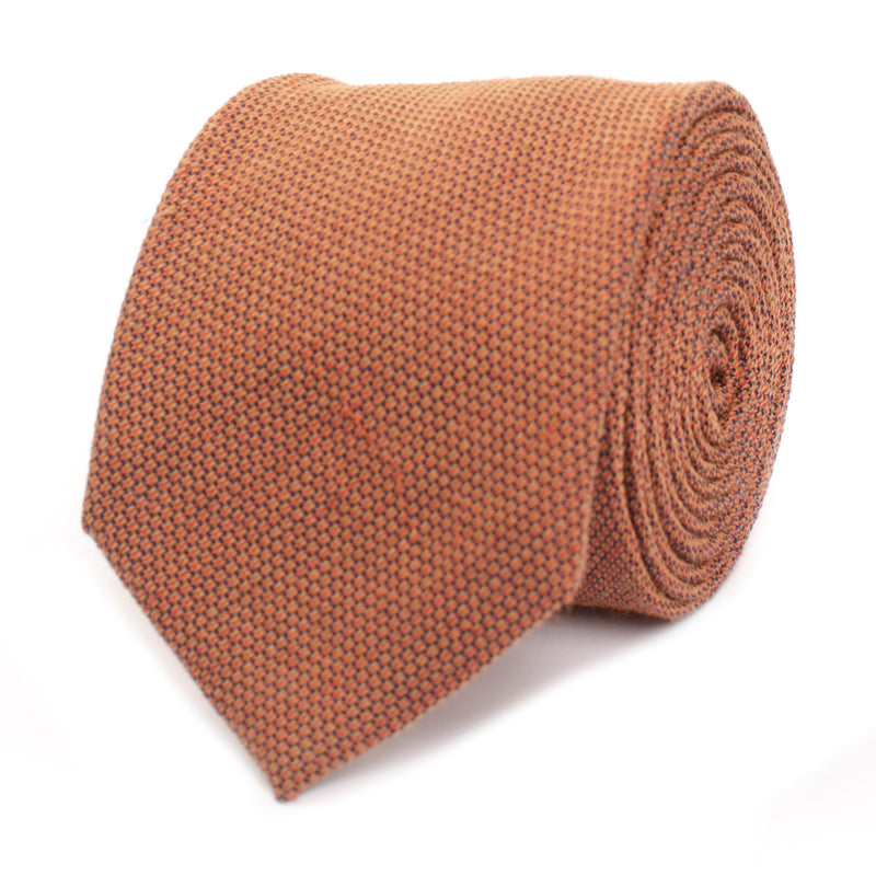 Tie With Minimal Design - Burnt Orange