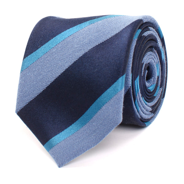 Tie With Diagonal Stripes - Navy