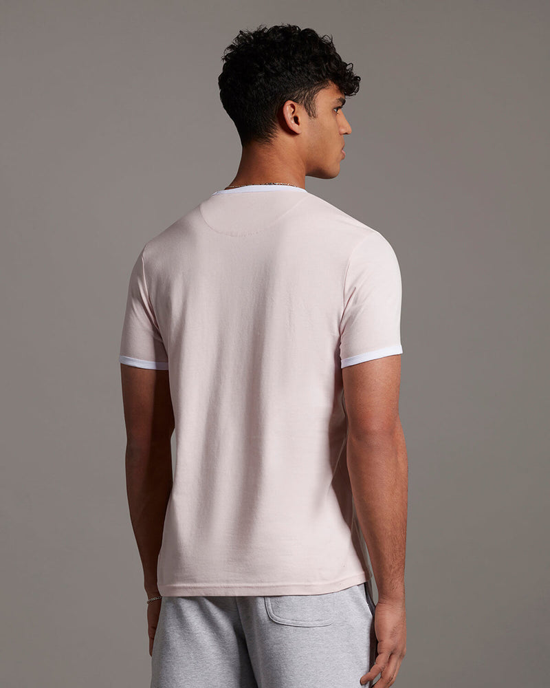 Ringer T-shirt - Stonewash Pink/white