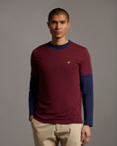 Ringer T-shirt - Merlot/navy